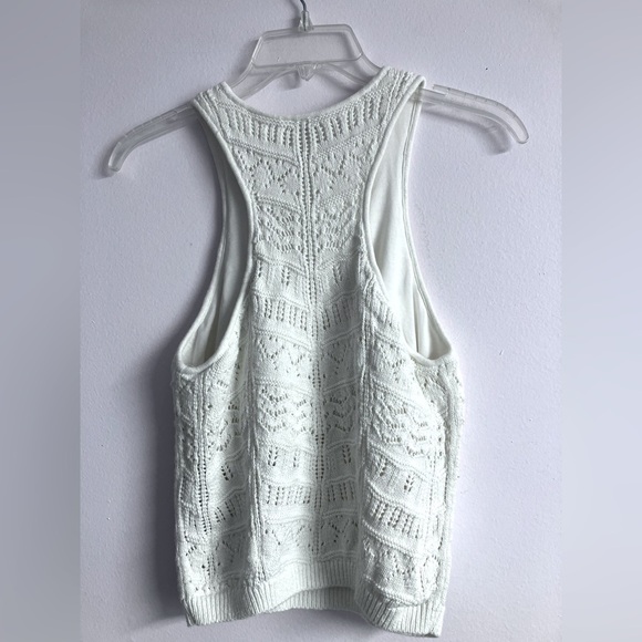 Abercrombie & Fitch Women’s Knitted Tank Top, Large, Cream, Lined - Picture 3 of 6